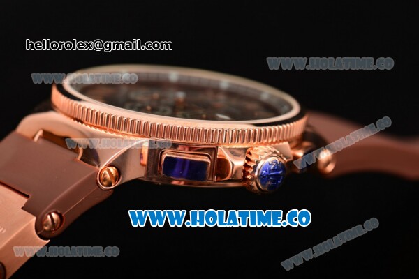 Ulysse Nardin Marine Chrono Asia Automatic Rose Gold Case with Roman Numeral Markers and Brown Dial - Click Image to Close